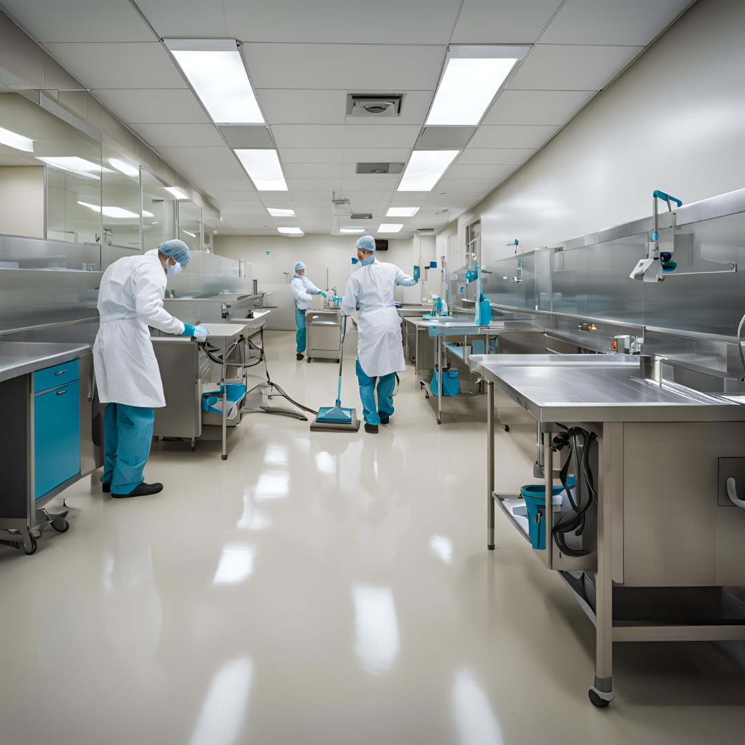 SterlingPath technicians performing clinical-grade cleaning in a facility